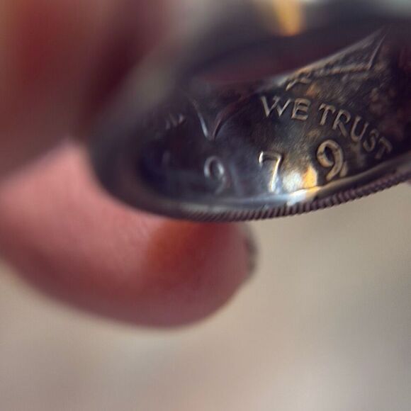 Coin Ring, Sterling Silver, 1979 Half Dollar, size 7, NEW, Handmade - Picture 6 of 7